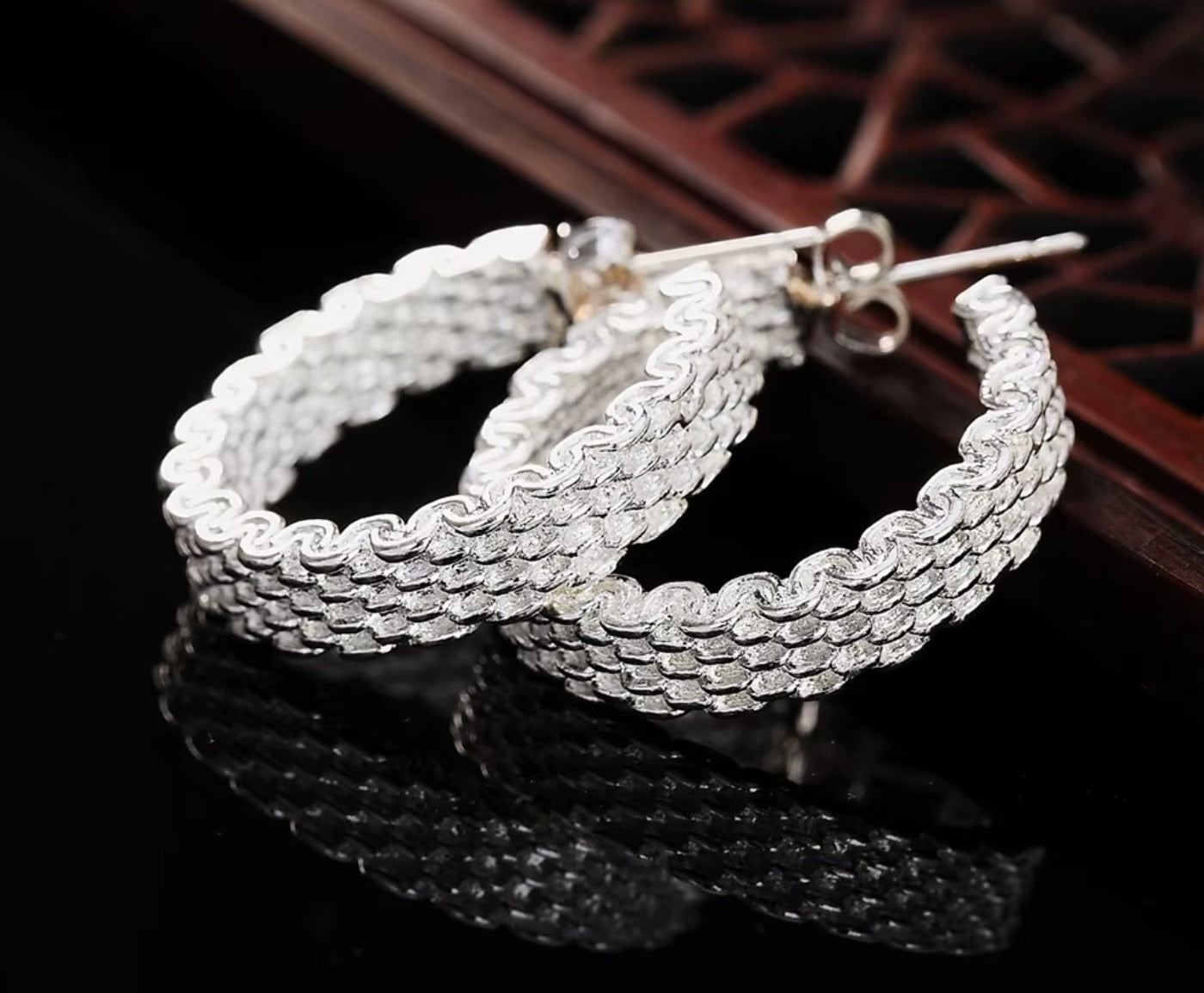 Ohrringe aus 925er Sterling-Silber, Creolen, 2,0cm