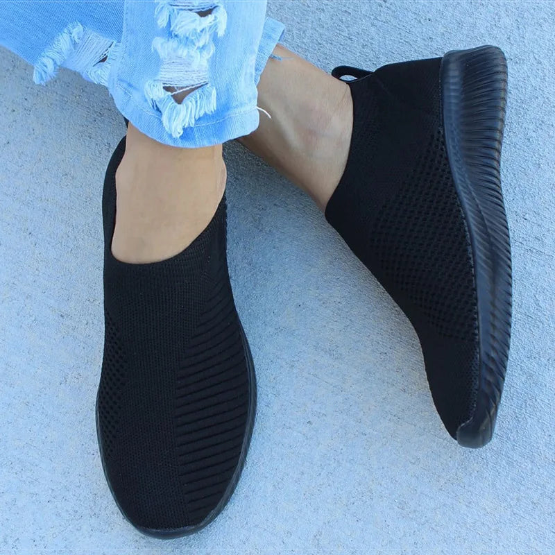 Damen Sneaker Slipper Slip-On elastisch verschiedene Farben