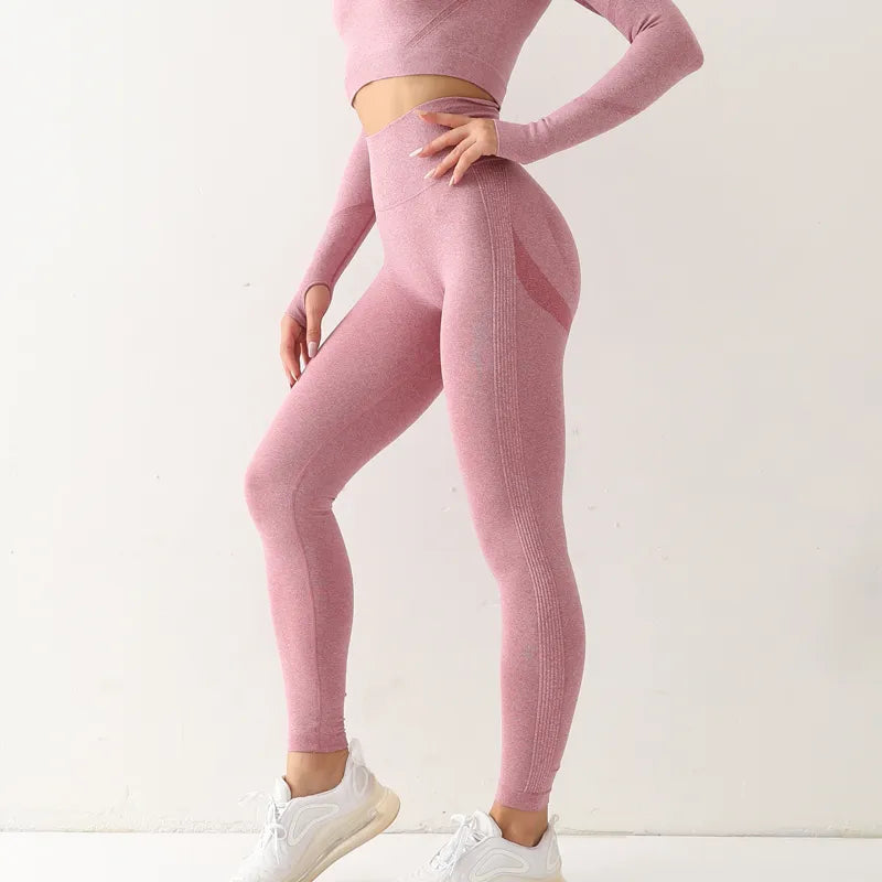 Fitness Damen Sport Leggings High Waist Elastisch Yoga Leggings Gym Jogging Push Up