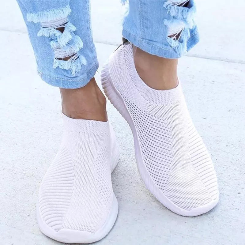 Damen Sneaker Slipper Slip-On elastisch verschiedene Farben