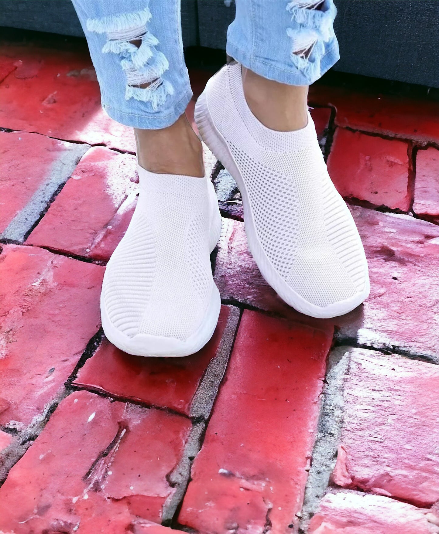 Damen Sneaker Slipper Slip-On elastisch verschiedene Farben