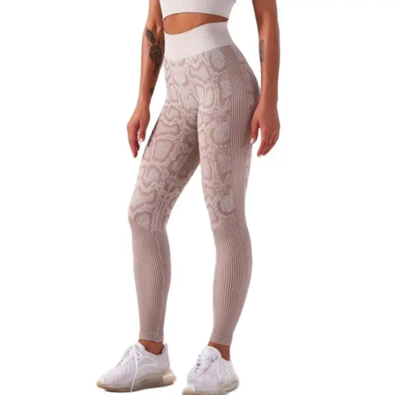 Leggings mit Schlangen-Optik Animal Print Tights Sport Yoga Fitness