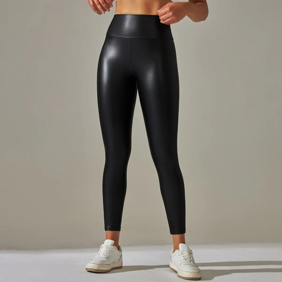 Damen Leder-Optik Leggings Sexy Stretch-Tights Hose XS-XXL