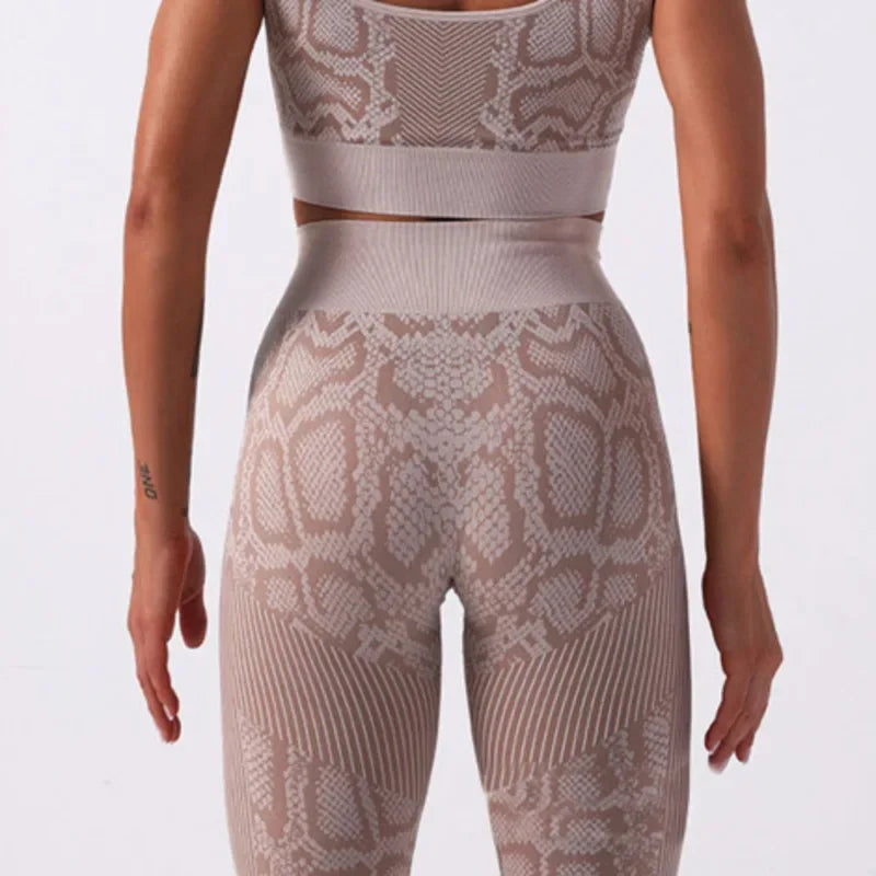 Leggings mit Schlangen-Optik Animal Print Tights Sport Yoga Fitness