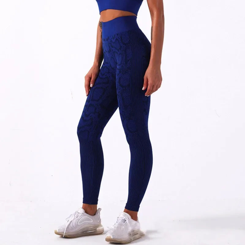 Leggings mit Schlangen-Optik Animal Print Tights Sport Yoga Fitness