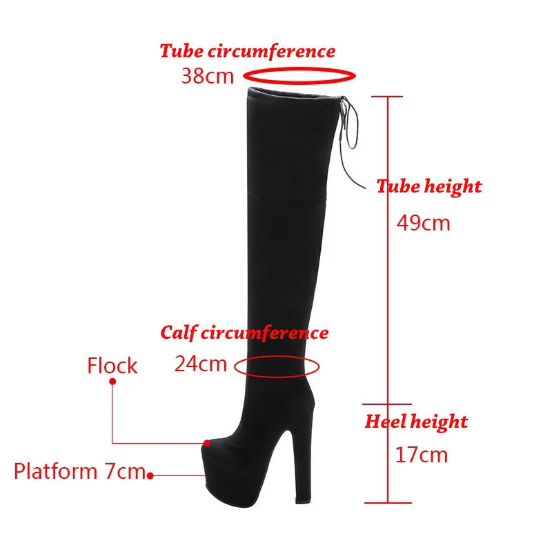 Super High Heels Stripper Pole Dance Overknee Stiefel 17cm