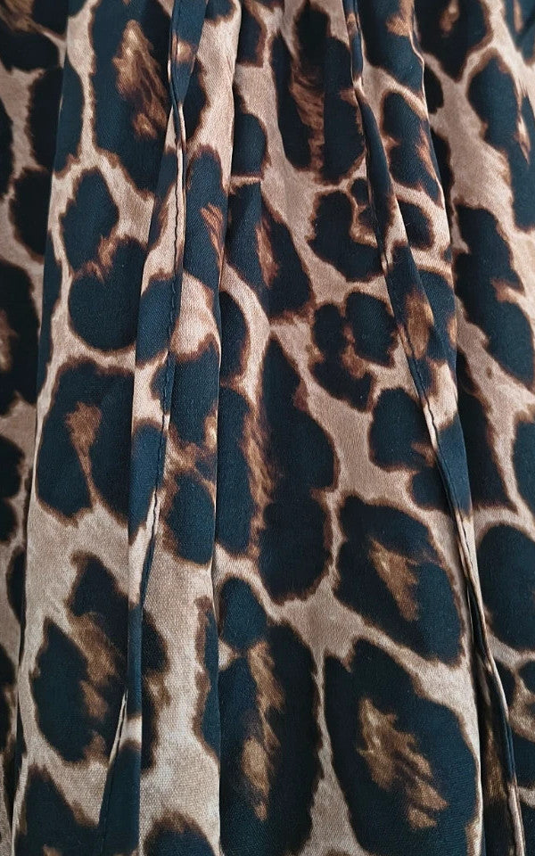 SheIn joggers black and brown leopard print synthetic material with elastic waistband.
