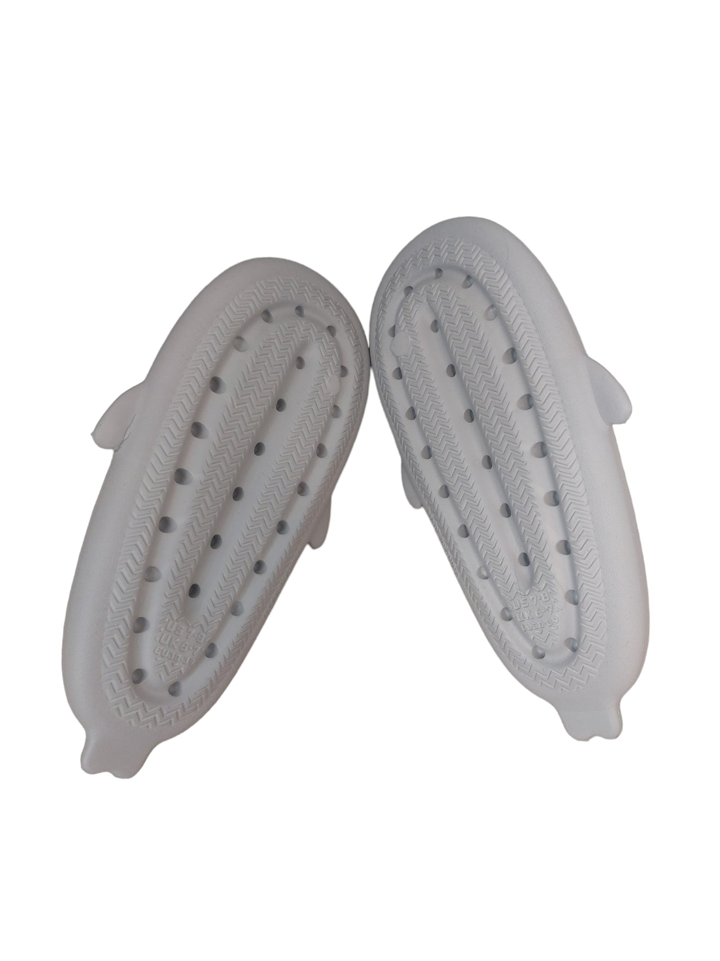 Haifisch-Slipper Hausschuhe Badelatschen Grau Oversized 38
