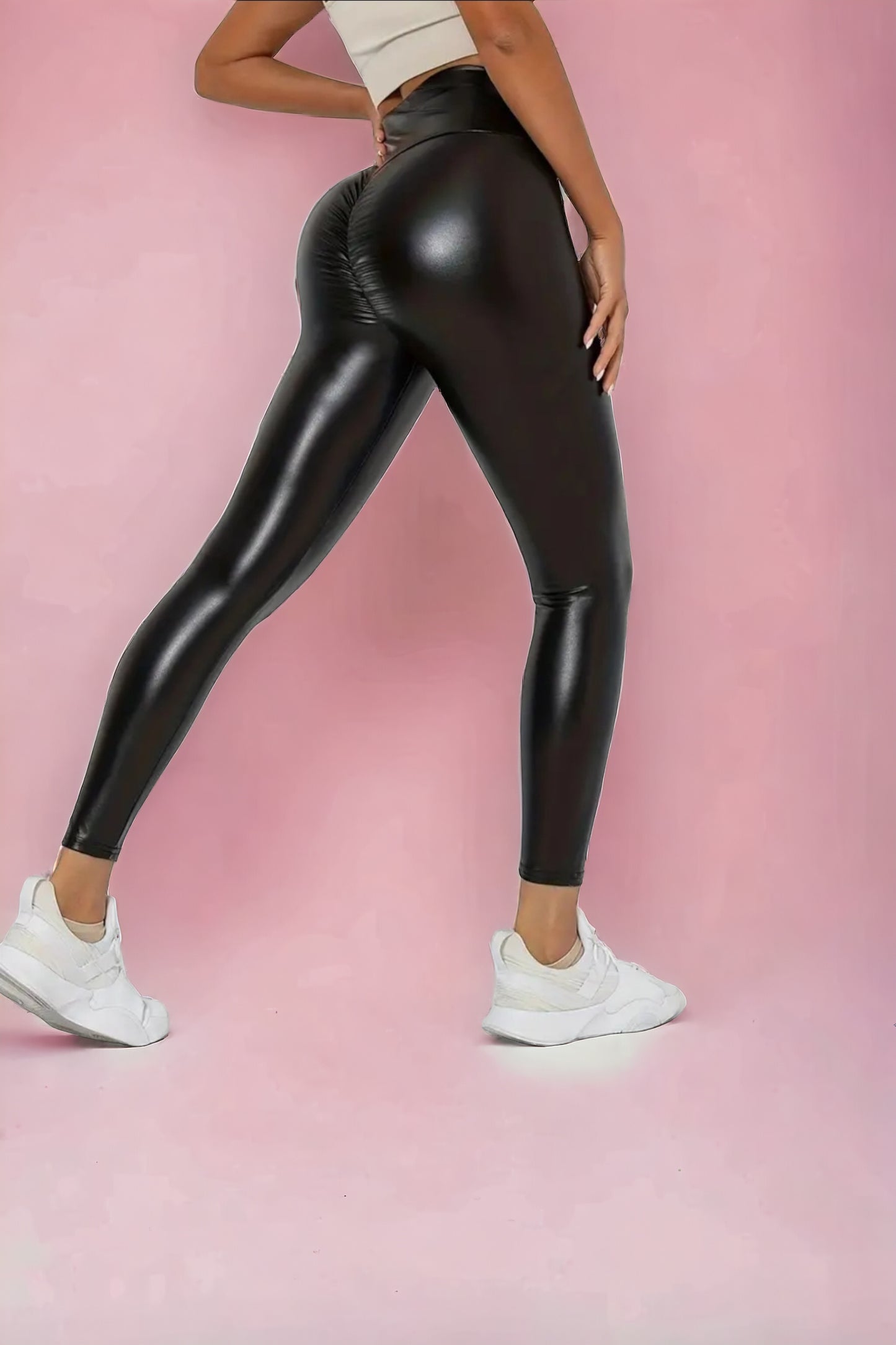 Push-Up Leggings Leder-Optik Lack-Optik 5 Farben