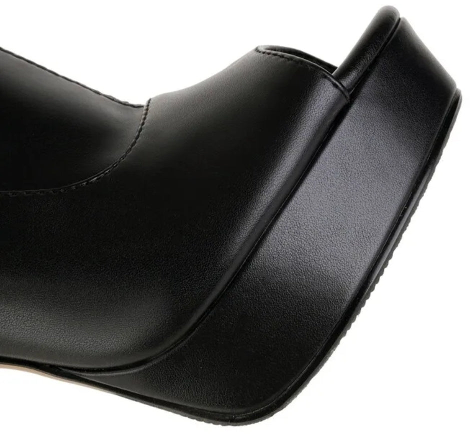 13cm High Heels Stiefel Overknee Platform Schwarz 36-48