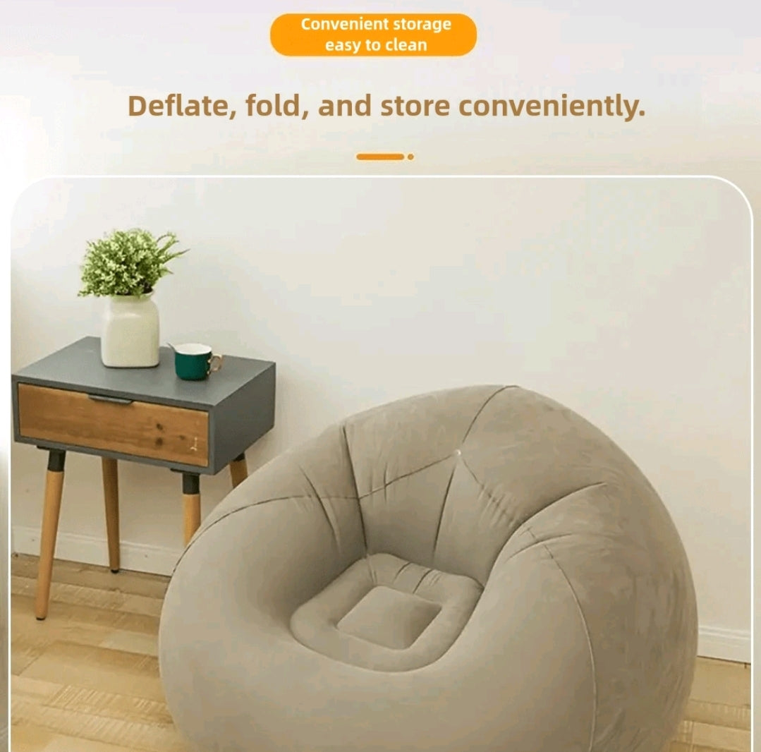 Sitzsack aufblasbares Relaxsessel Liegestuhl, Outdoor Schlafsessel mit Luftpump
