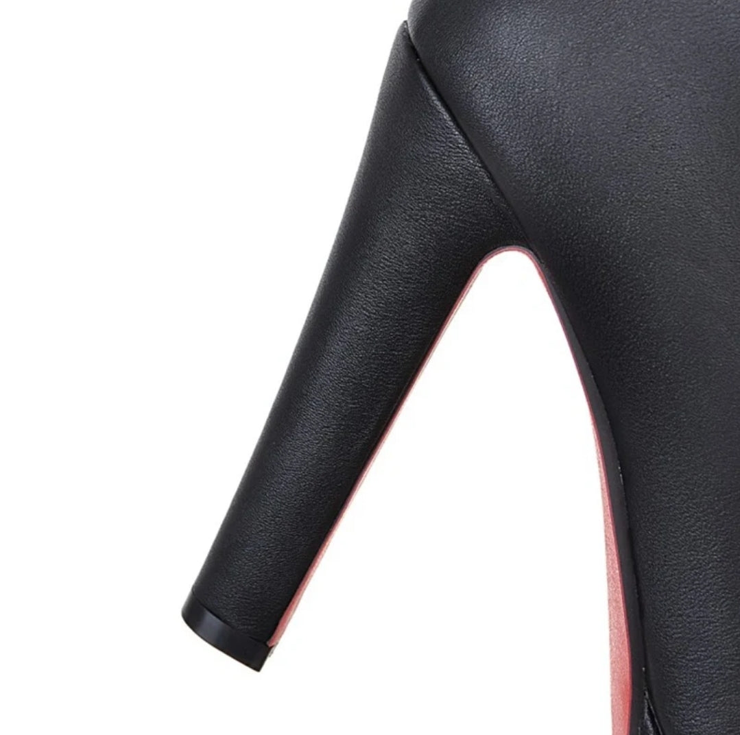 13cm High Heels Overknee Platform Schwarz 36-48