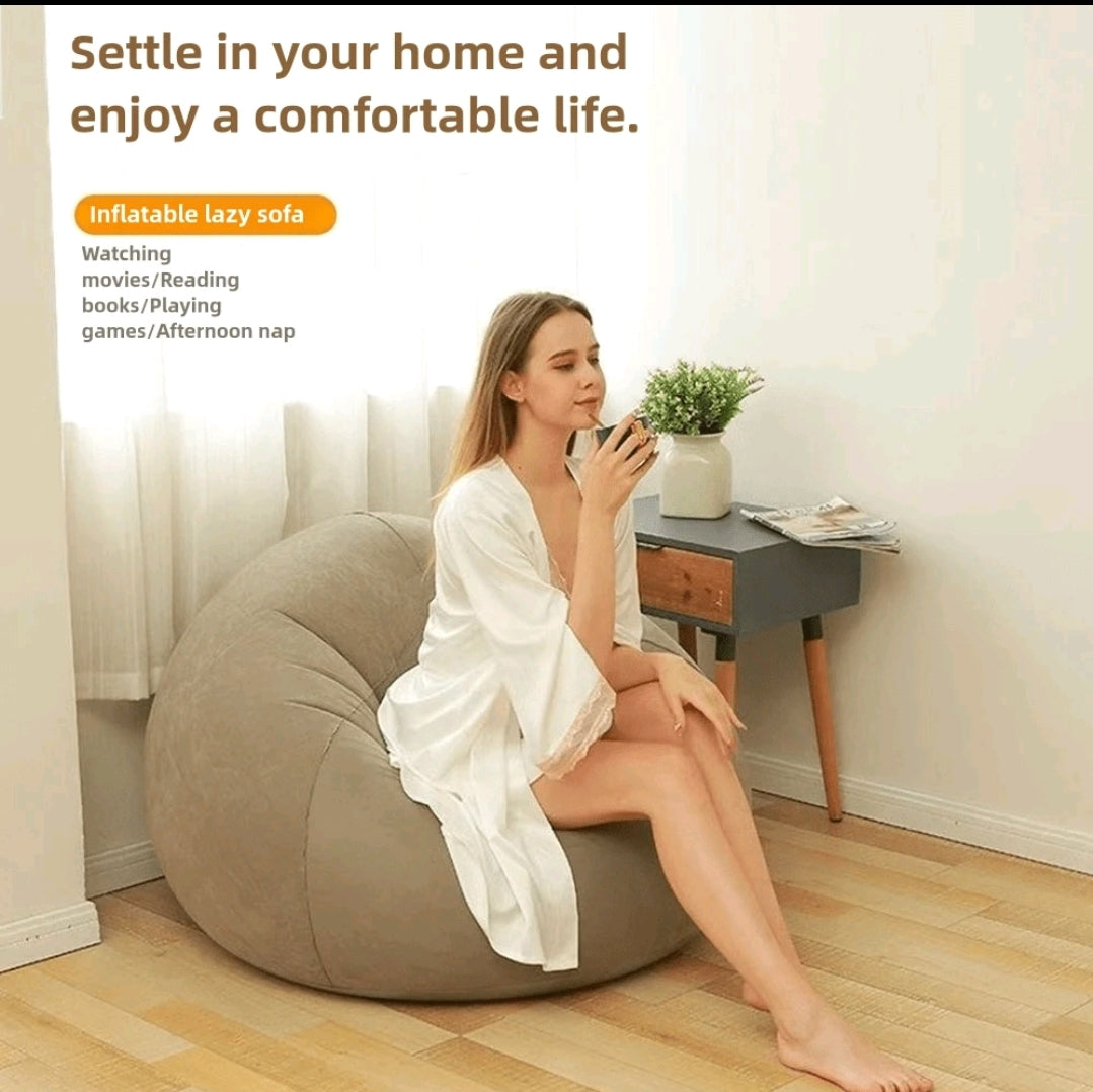 Sitzsack aufblasbares Relaxsessel Liegestuhl, Outdoor Schlafsessel mit Luftpump