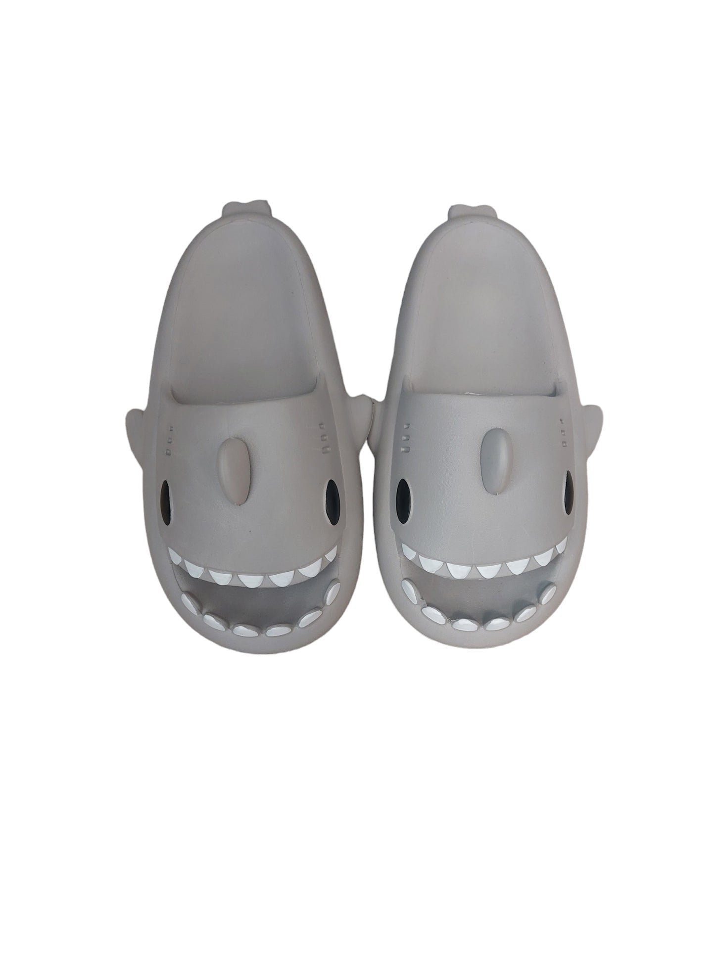 Haifisch-Slipper Hausschuhe Badelatschen Grau Oversized 38