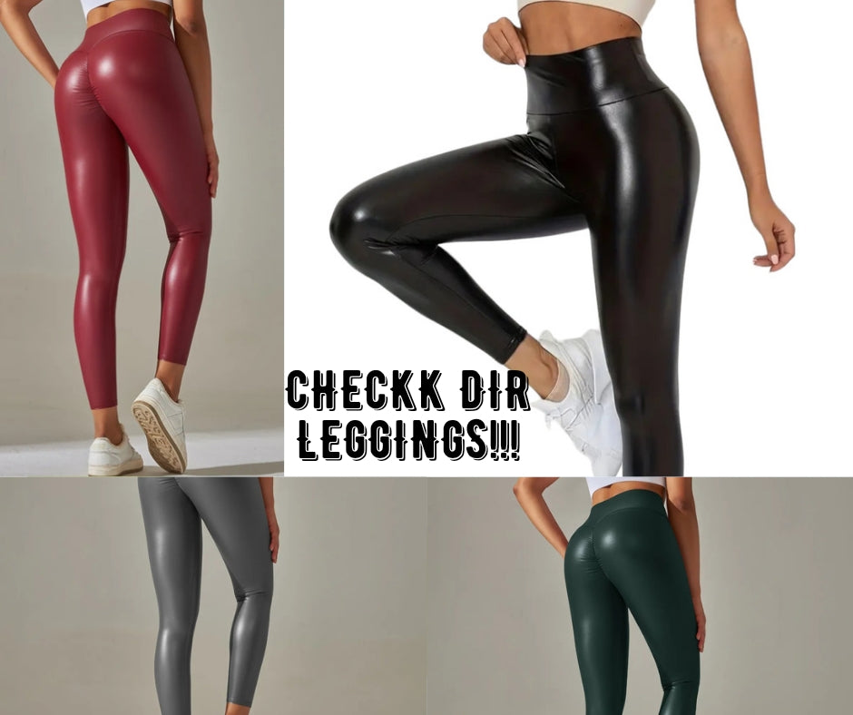 Push-Up Leggings Leder-Optik Lack-Optik 5 Farben