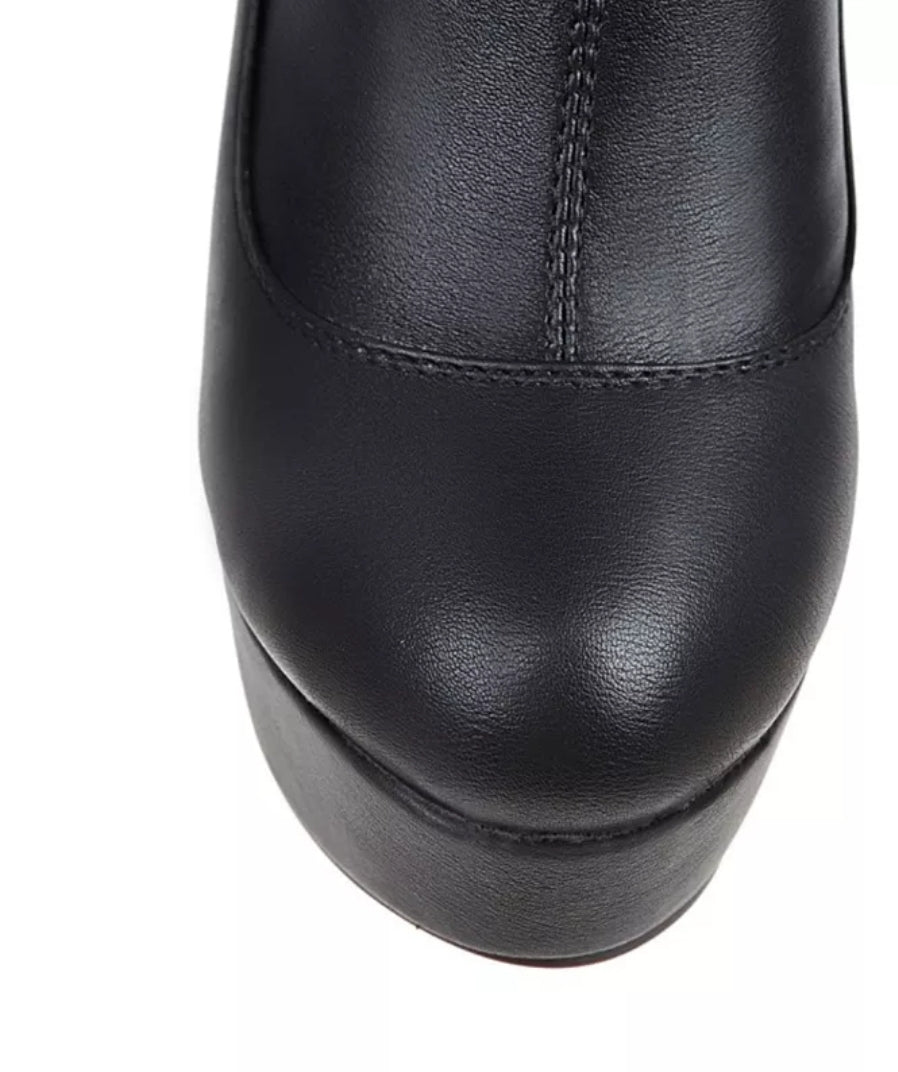 13cm High Heels Overknee Platform Schwarz 36-48
