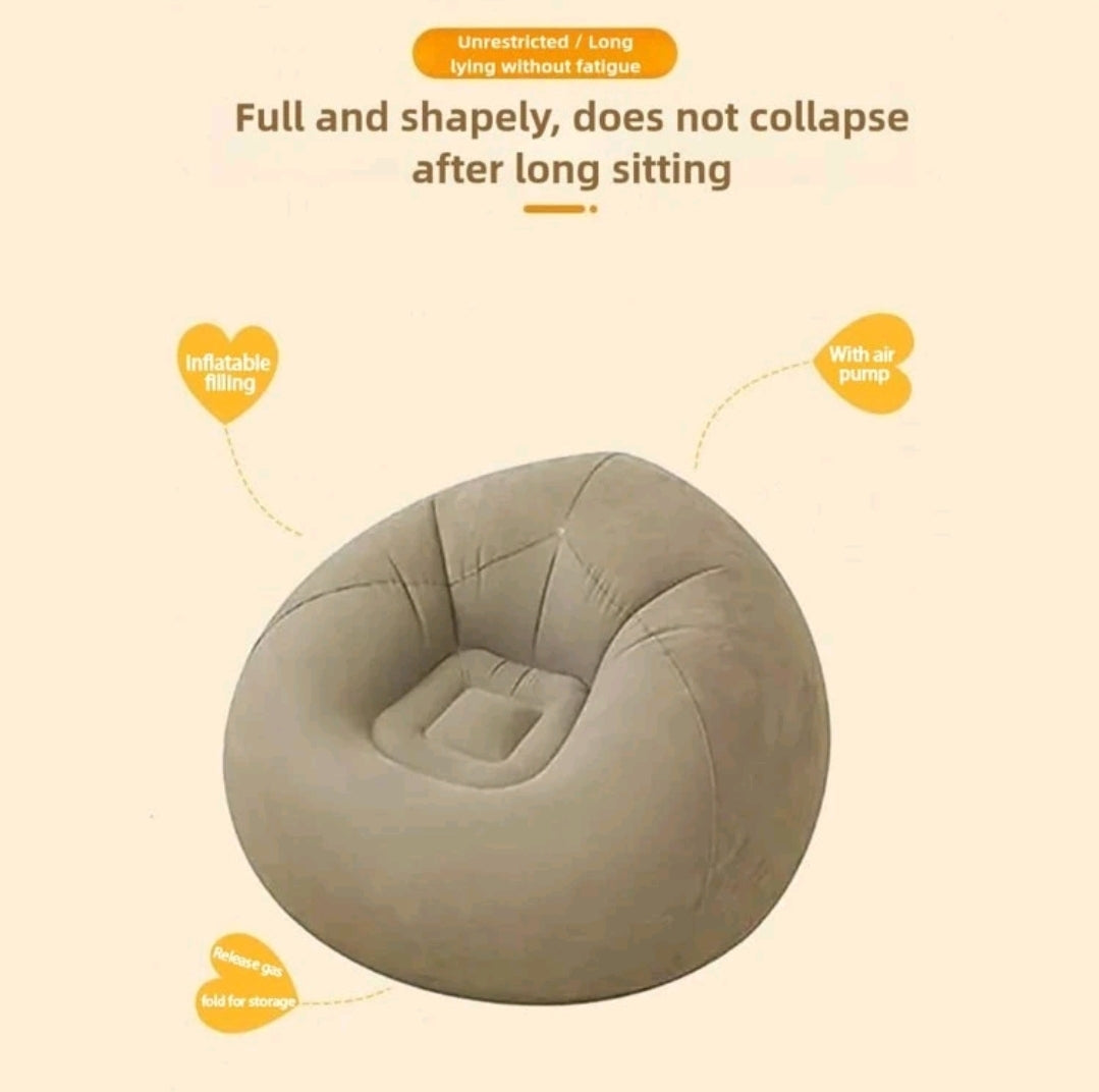 Sitzsack aufblasbares Relaxsessel Liegestuhl, Outdoor Schlafsessel mit Luftpump