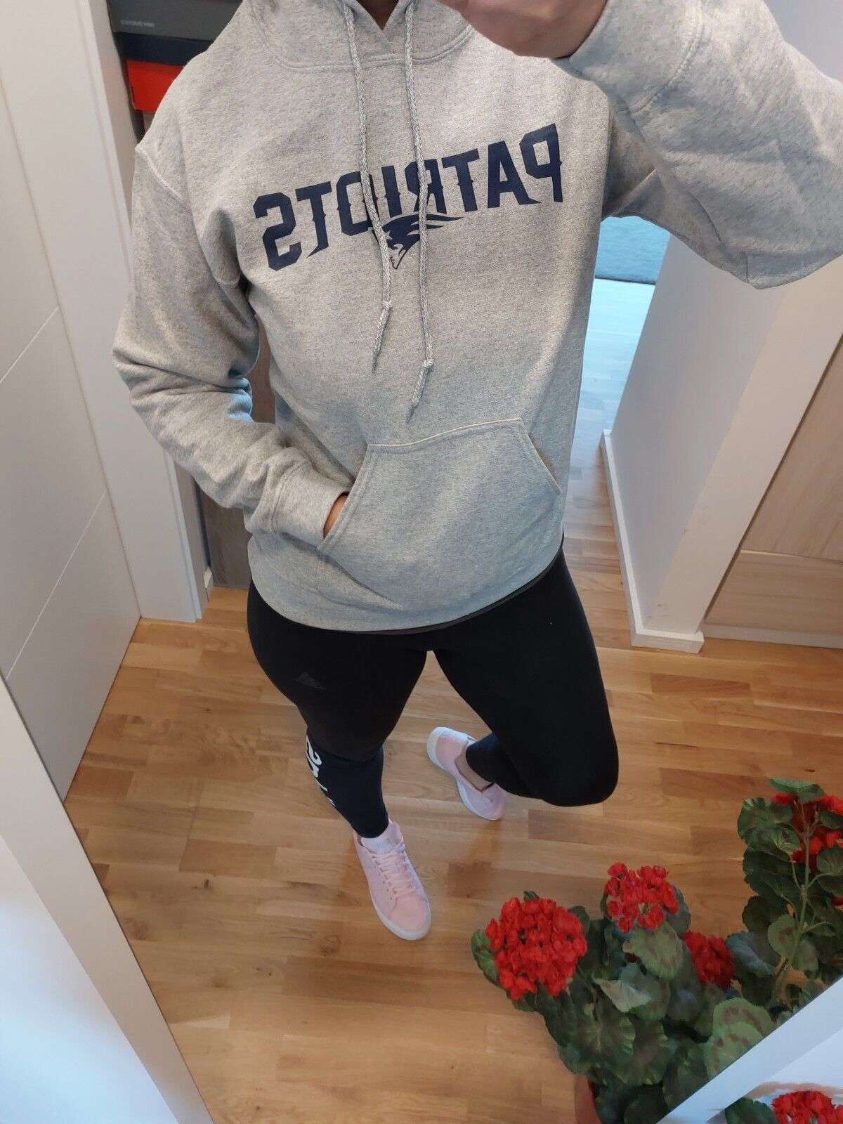 NFL Sweatshirt Sweat Hoodie Kapuzenshirt Patriots grau neu S
