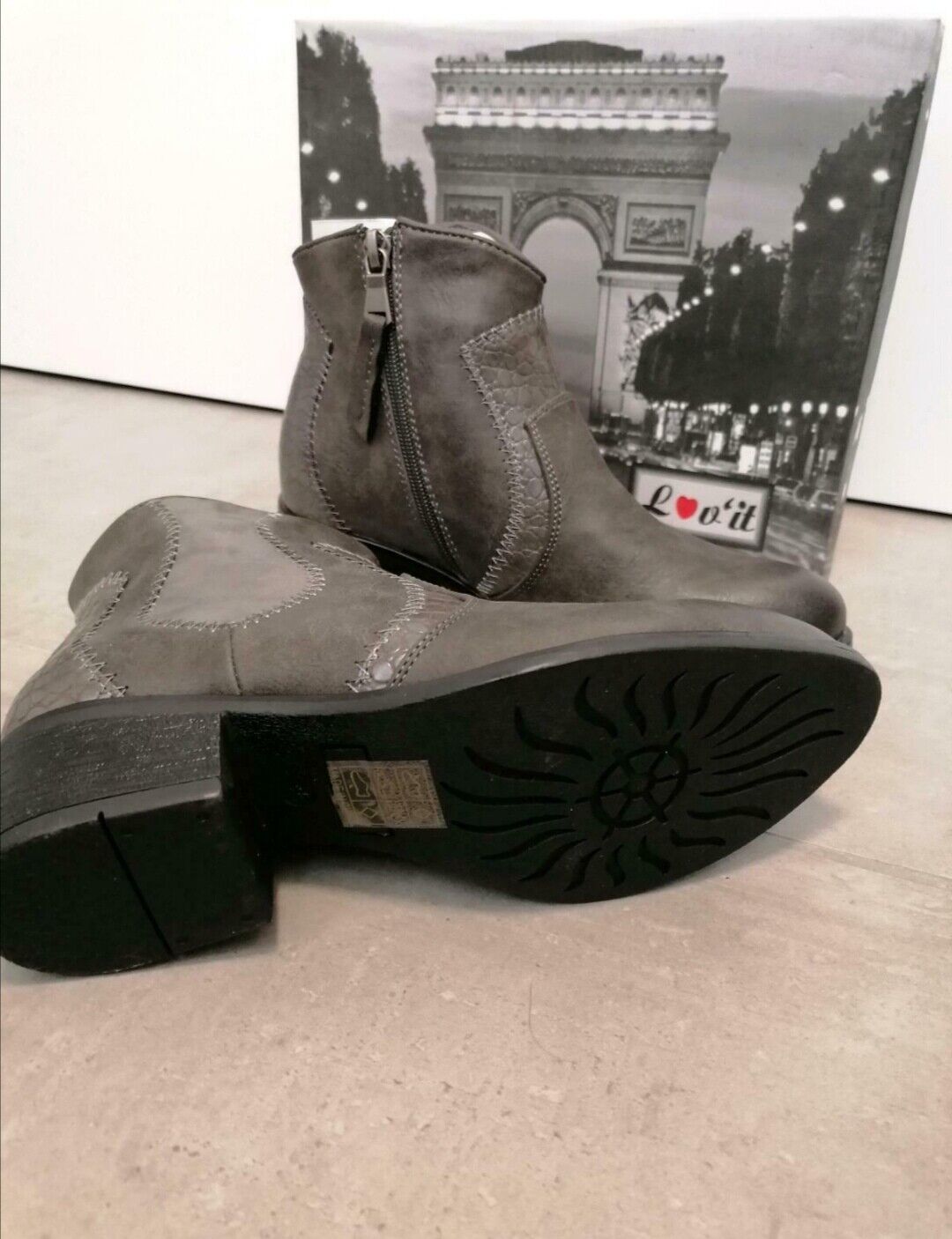 Lov'it Stiefelette Boots Grau Cowboy Boots Neu 36