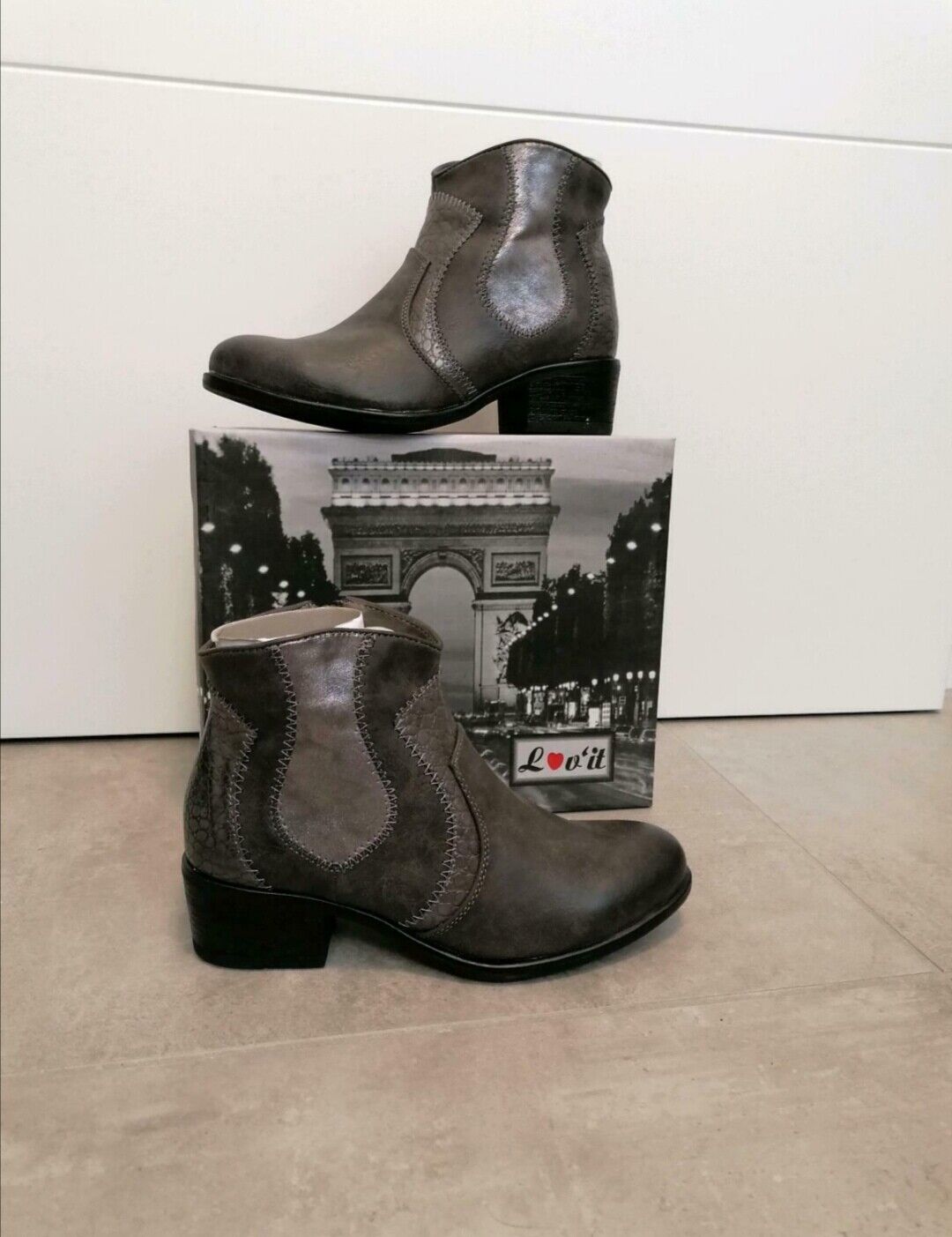 Lov'it Stiefelette Boots Grau Cowboy Boots Neu 36