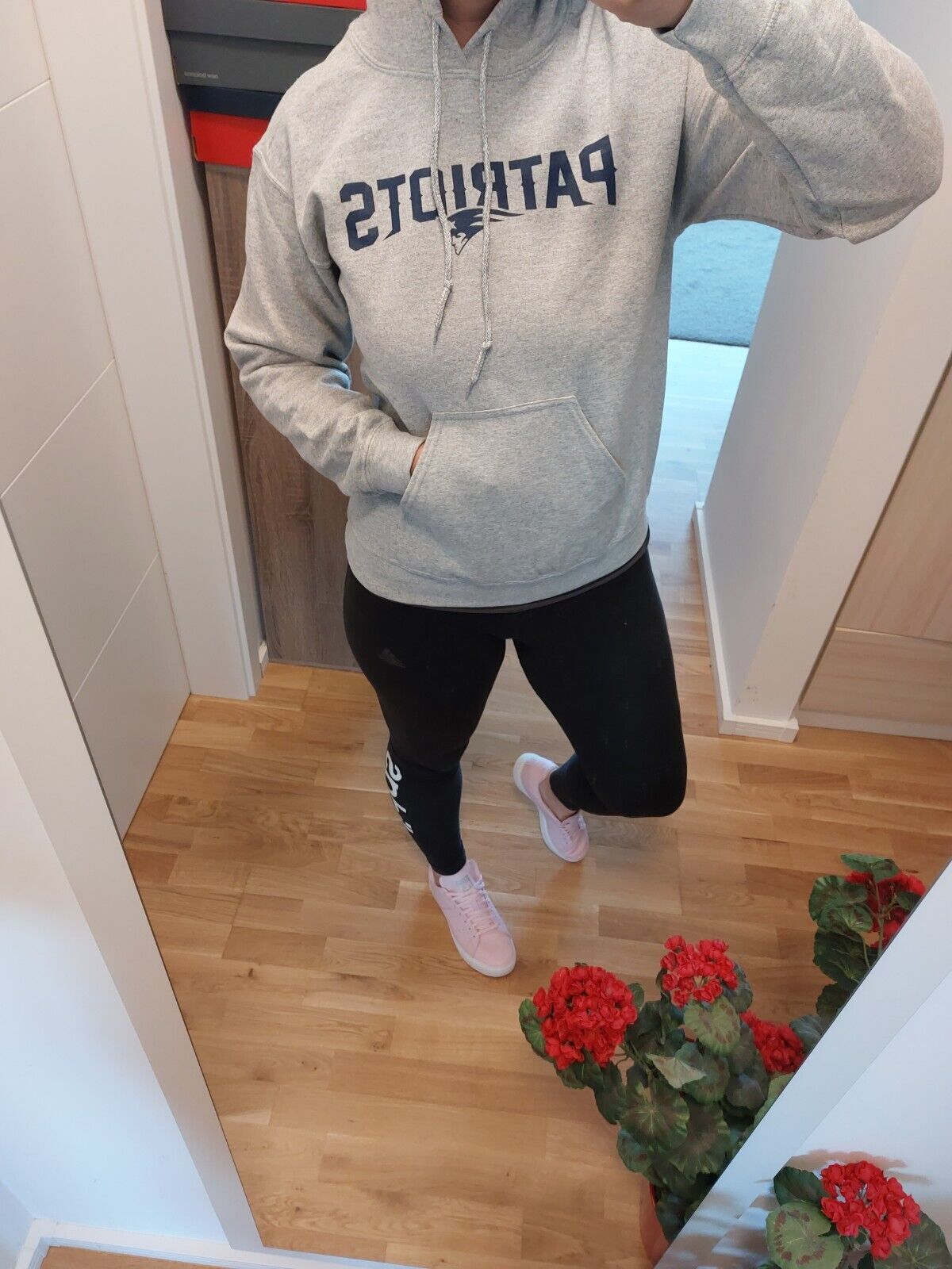 NFL Sweatshirt Sweat Hoodie Kapuzenshirt Patriots grau neu S