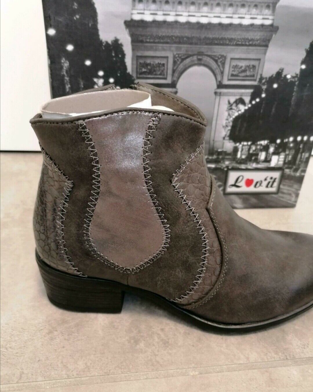 Lov'it Stiefelette Boots Grau Cowboy Boots Neu 36