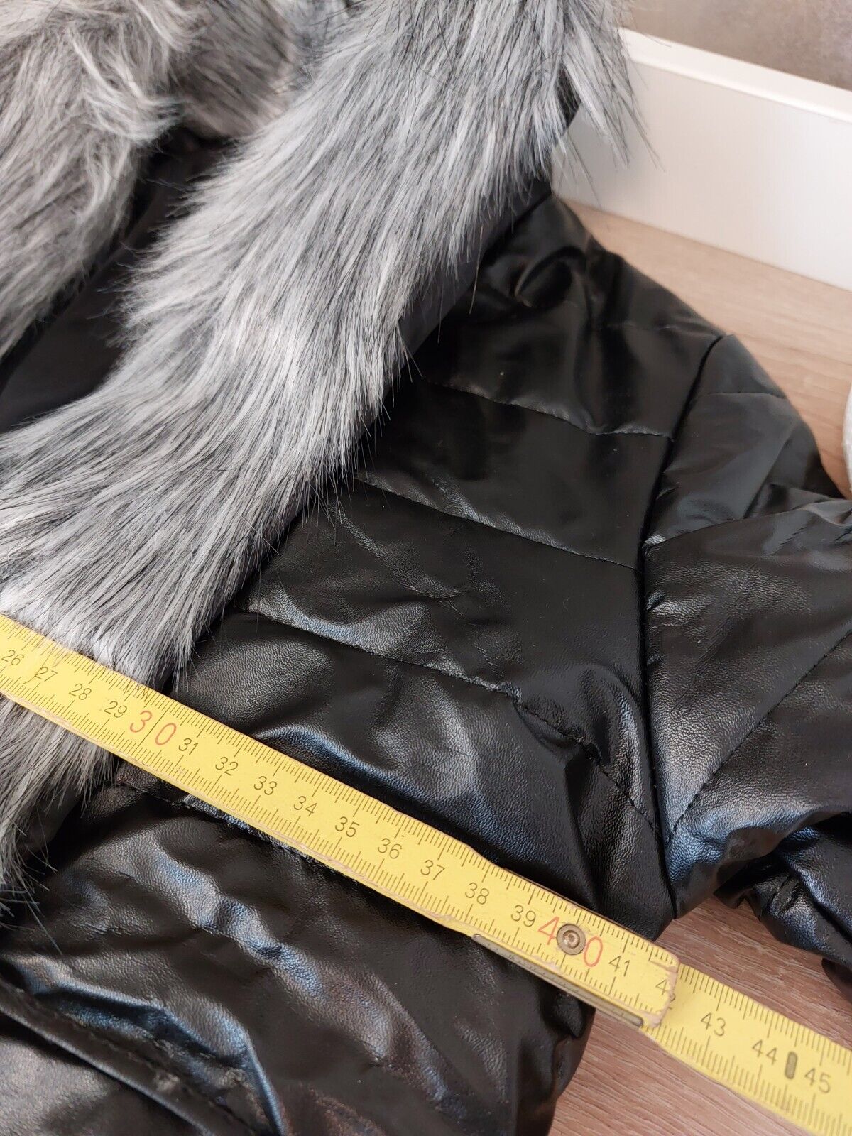 Übergangsjacke Jacke Kunstleder Fellimitat Neu XS