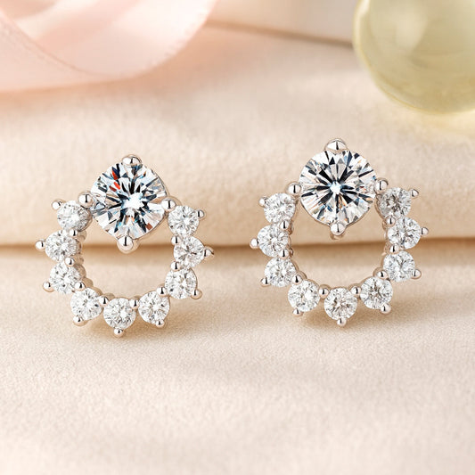 Ohrstecker aus 925er Sterling-Silber, Mini-Zirkonia-Kreis