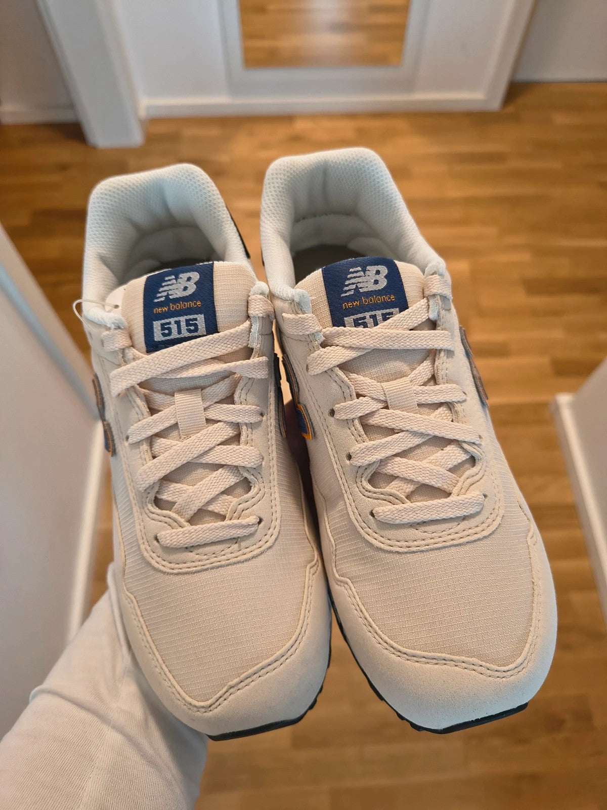 New Balance beige and khaki trainers with original box, size 37/37.5.