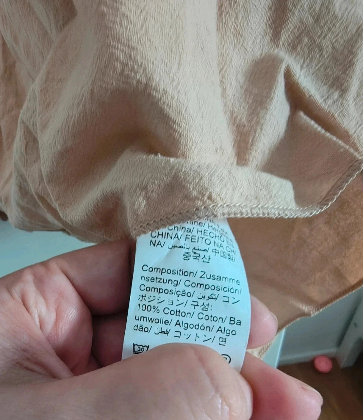 SheIn beige linen maxi dress untagged, relaxed fit, casual style, wrinkled from storage.