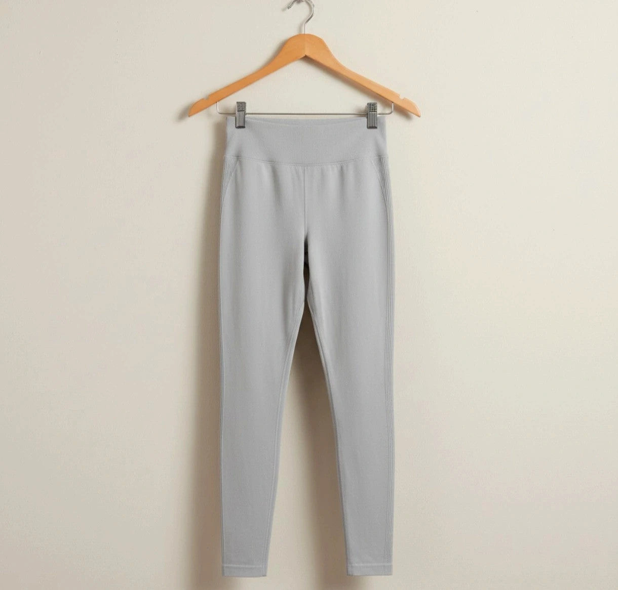 Leggings girls' leggings grey superstretch synthetic material with elastic blend.