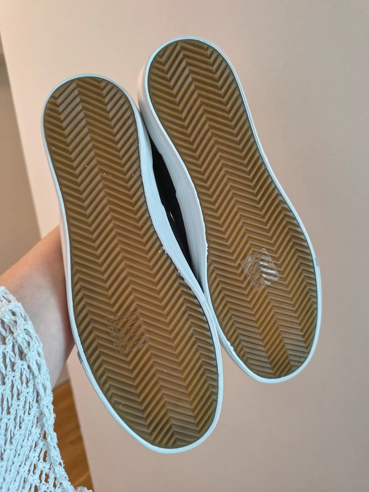 Bench blue slip-on trainers with light sole and gray heel detail.