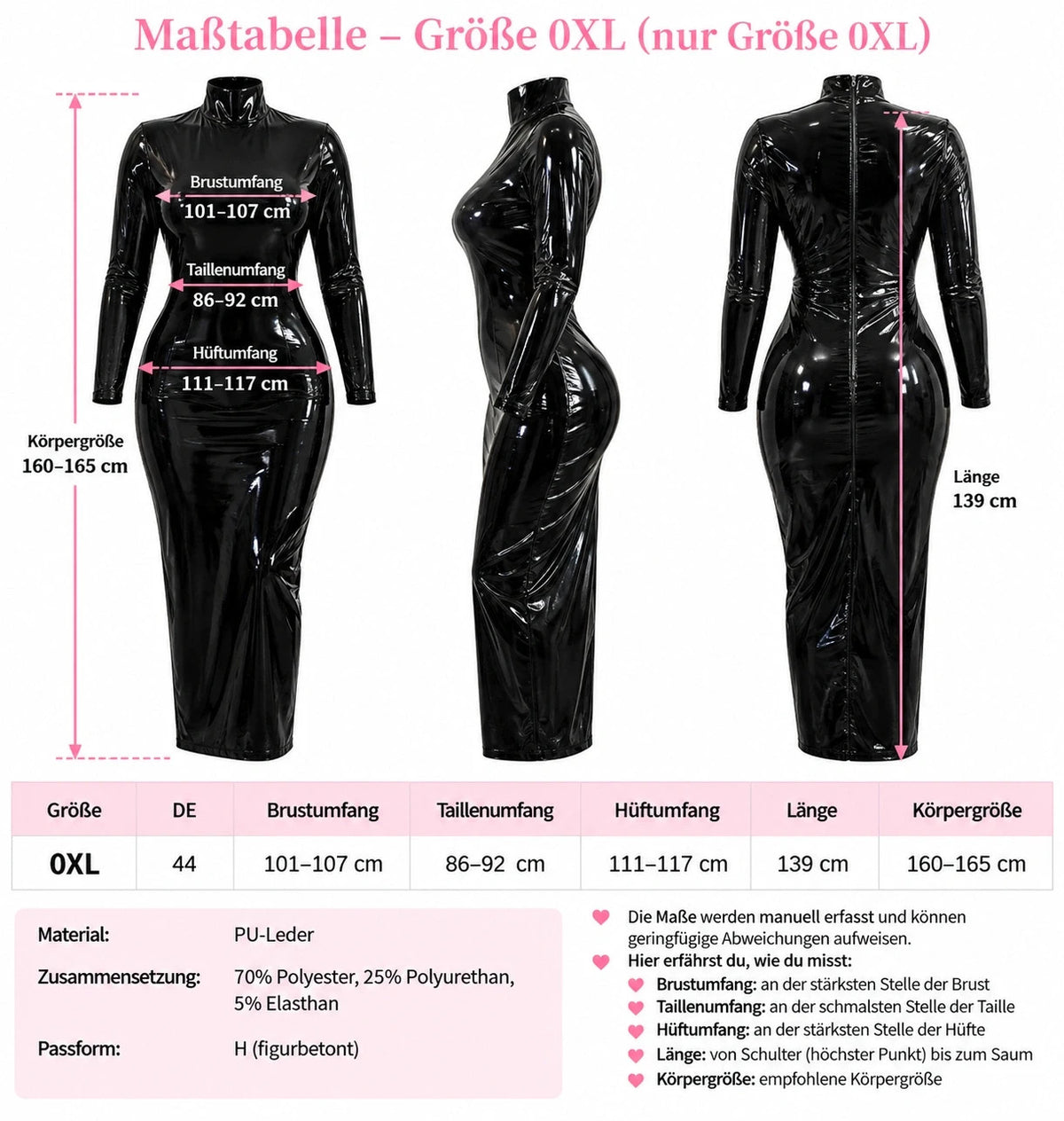 L'ange black maxi dress high-neck long sleeves glossy wetlook PU leather material