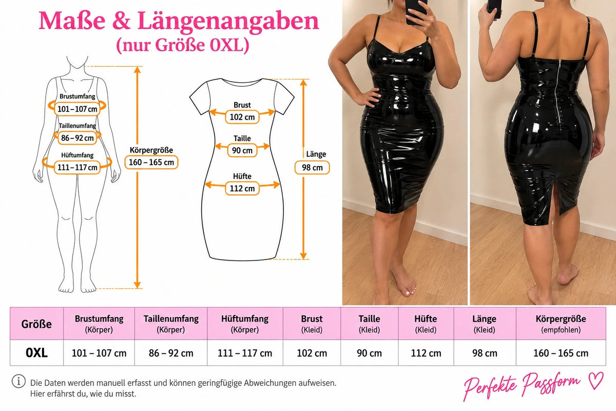 Stark black midi dress with shiny wetlook finish and adjustable spaghetti straps.