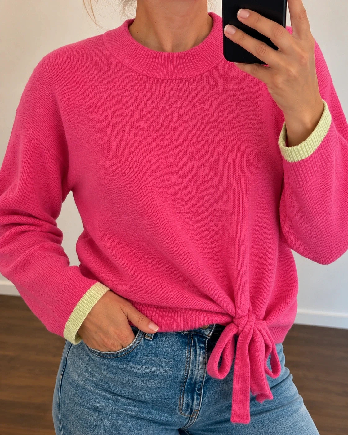 ONLY pink pullover size S, lightly oversized with adjustable drawstring hem, new with tags.
