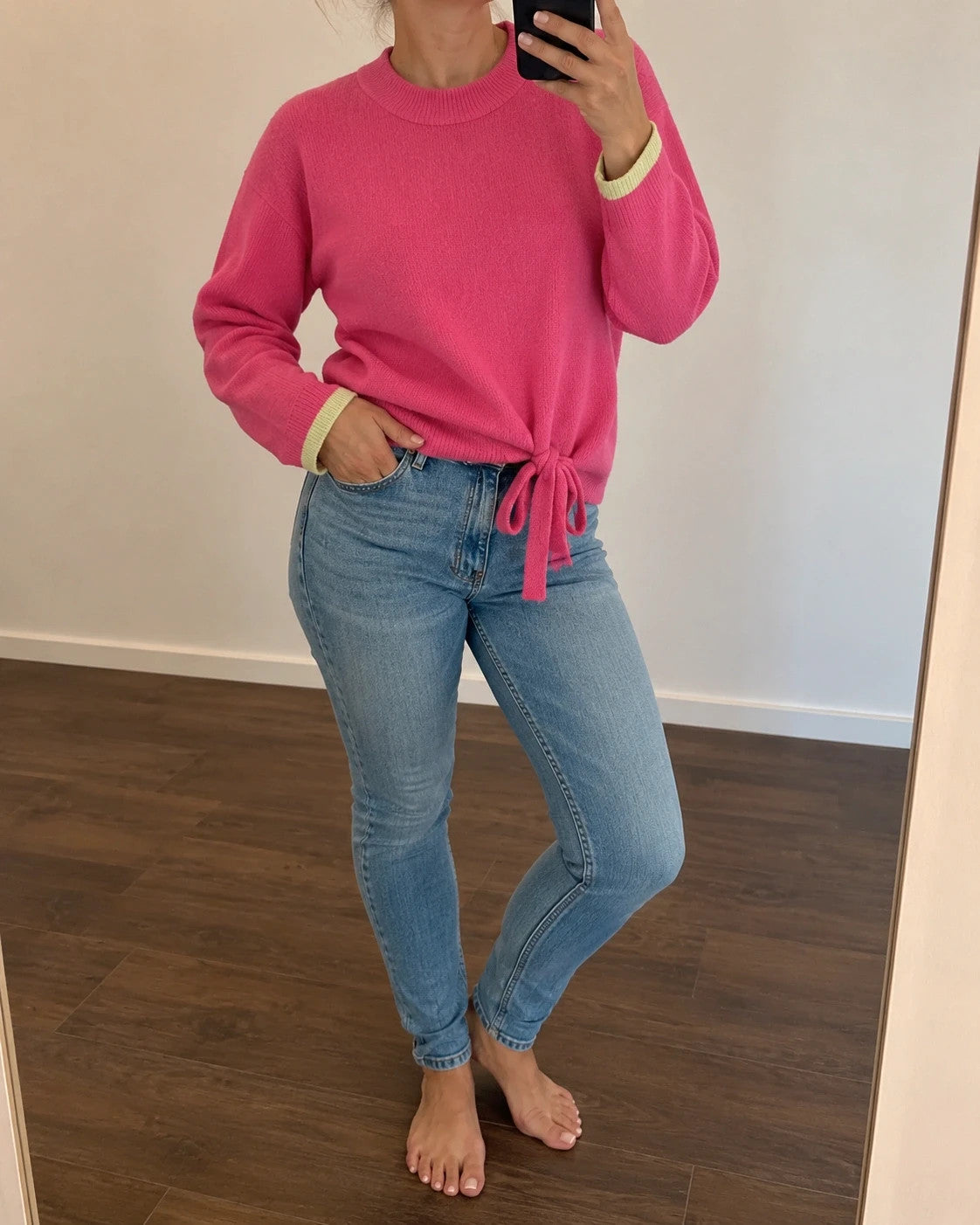 ONLY pink pullover size S, lightly oversized with adjustable drawstring hem, new with tags.