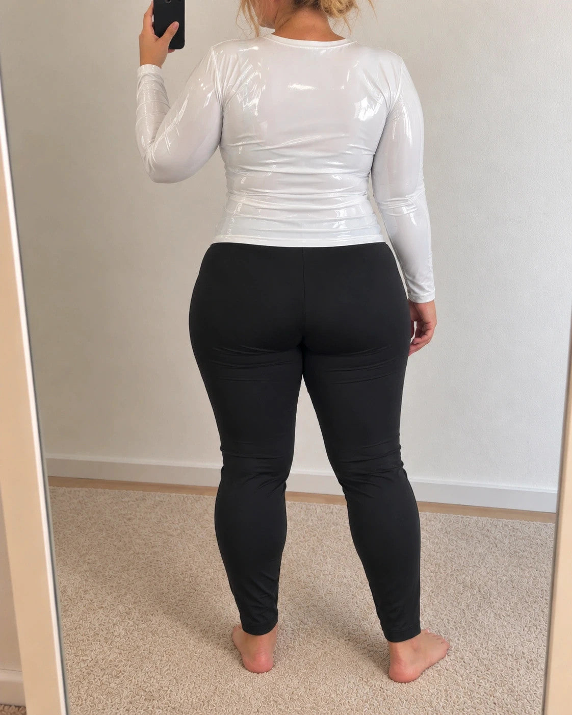 Leggings black bicycle tights 4XL soft warm lining elastic waistband