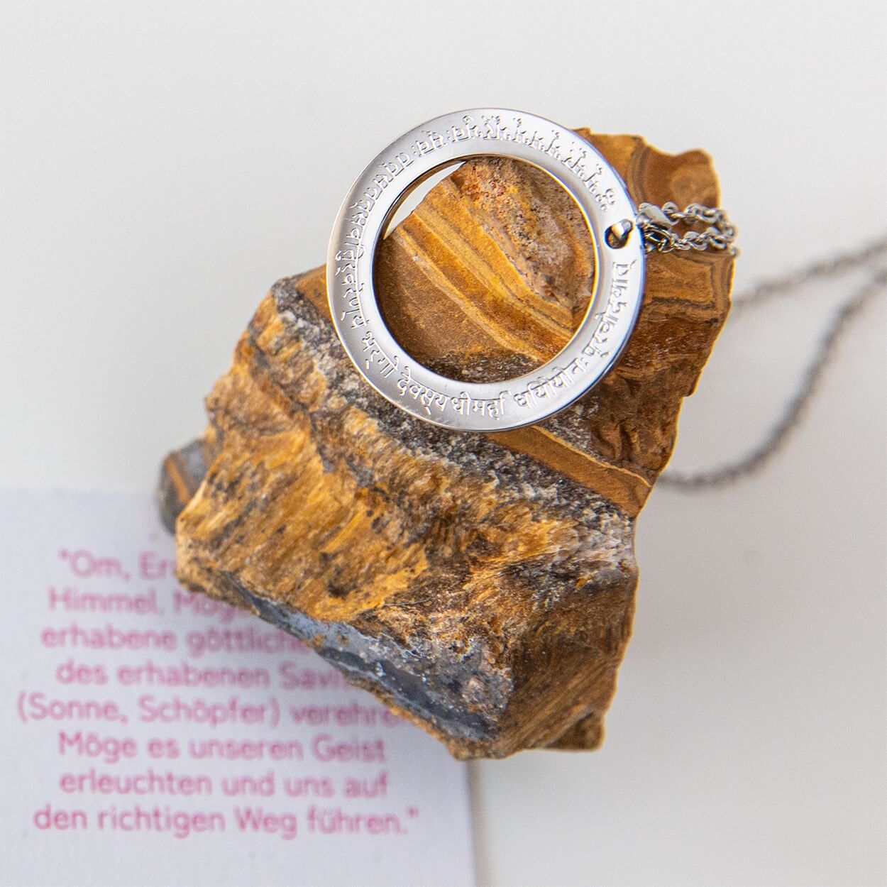 Spirituelle Kette | silber | Gayatri Mantra Gravur