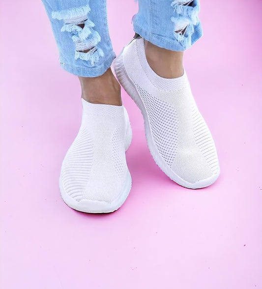 Damen Sneaker Slipper Slip-On elastisch verschiedene Farben