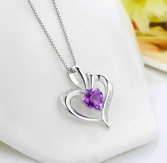 Kette mit Anhänger aus 925er Sterling-Silber, Herz - Variante 2, 45cm