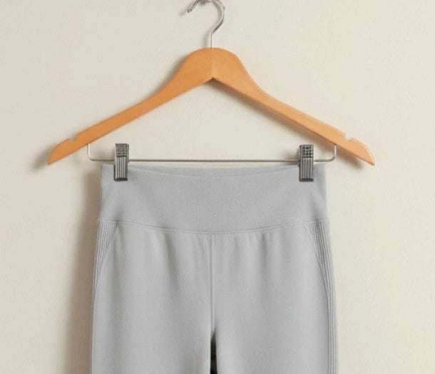 Leggings girls' leggings grey superstretch synthetic material with elastic blend.