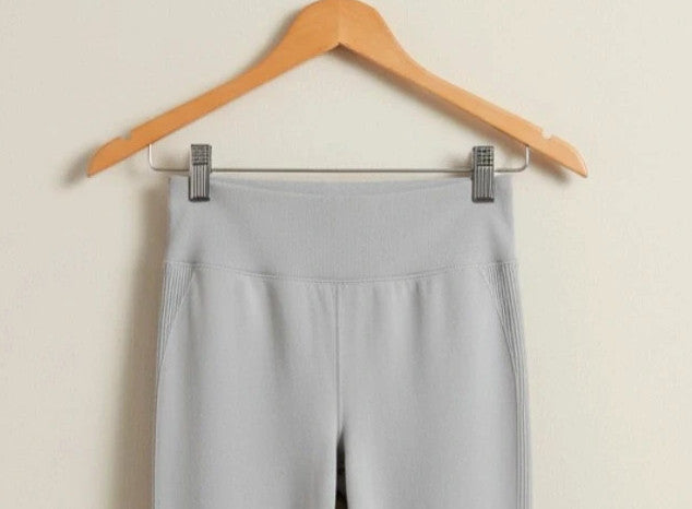 Leggings girls' leggings grey superstretch synthetic material with elastic blend.