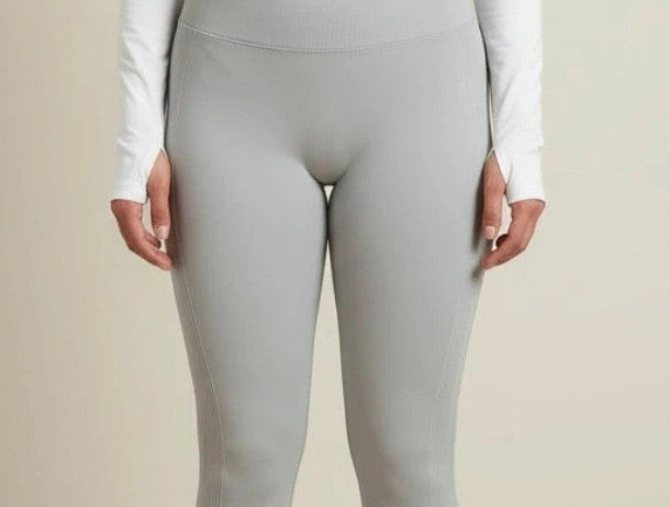 Leggings girls' leggings grey superstretch synthetic material with elastic blend.