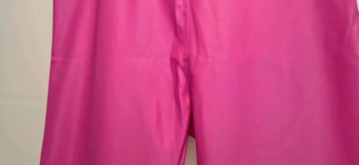 Leggings pink faux leather leggings soft matte finish, size L, never worn.