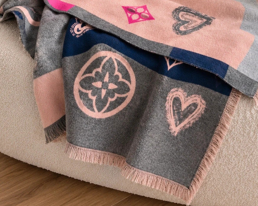 ALS multi pink shawl reversible design soft polyester fabric