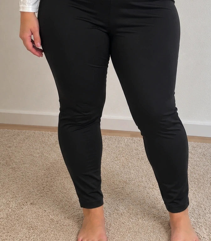 Leggings black bicycle tights 4XL soft warm lining elastic waistband