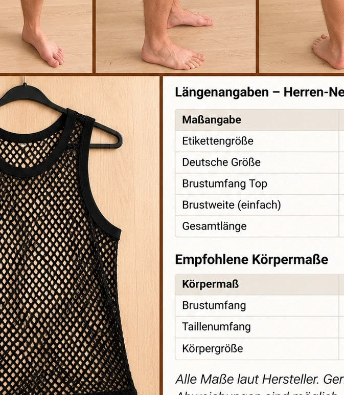 ALS black mesh tank top with round neckline and transparent pattern.