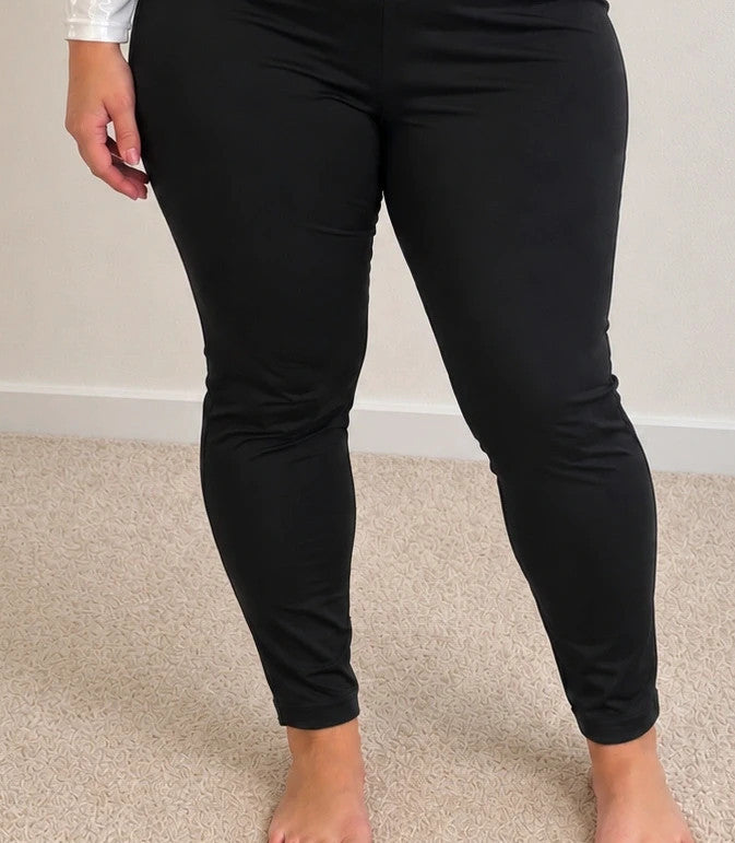 GEF black bicycle tights 4XL soft lining slight sheen visible seams elastic waistband