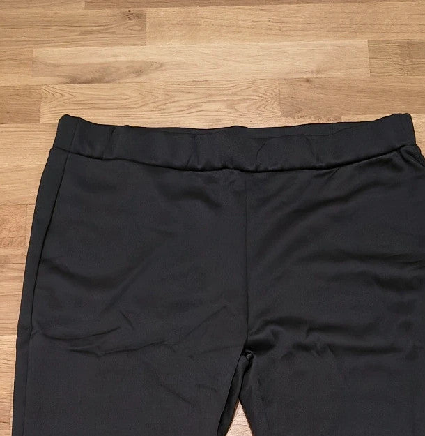 GEF black bicycle tights 4XL soft lining slight sheen visible seams elastic waistband