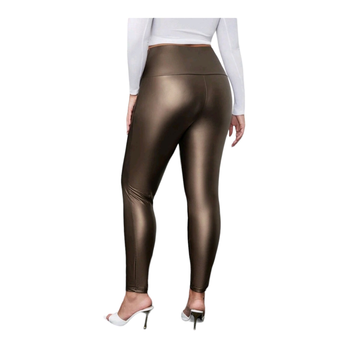 Plus size 2er SET Leggings Leder-Optik 44-52